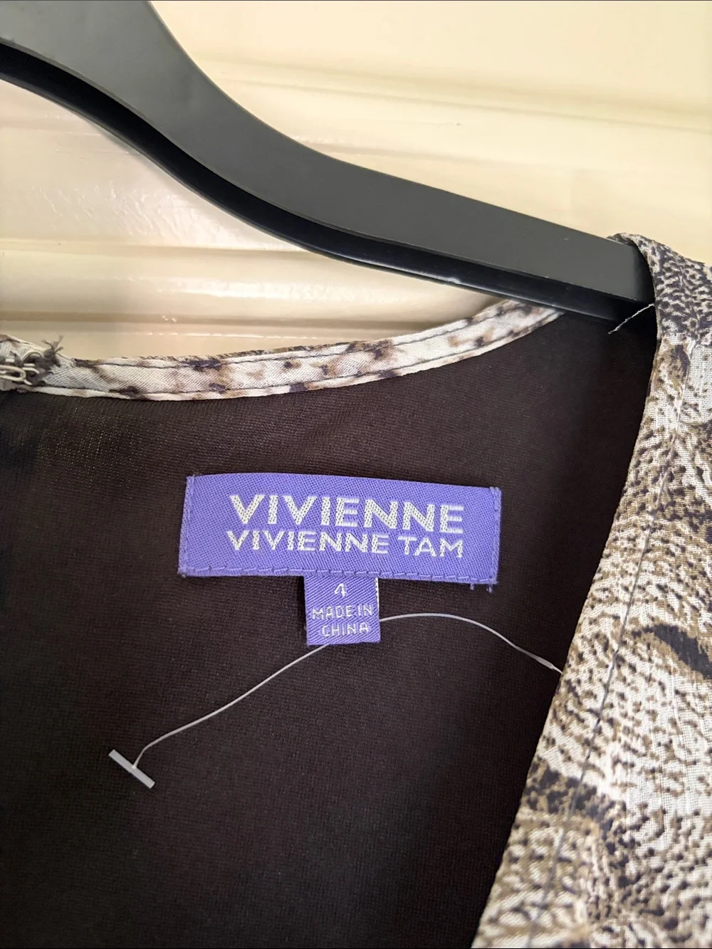 Vivienne Tam Gray Patterned Long Sleeve Wrap-Style Dress